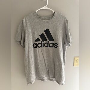 Adidas Amplifier Tee Men’s SZ L Heather Grey Crew Neck Short Sleeve Logo Casual